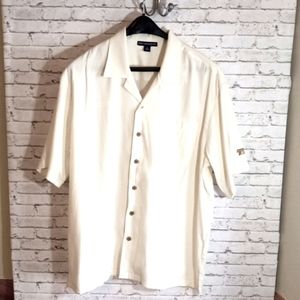 Ivory Print Easy Care Taco button down XL